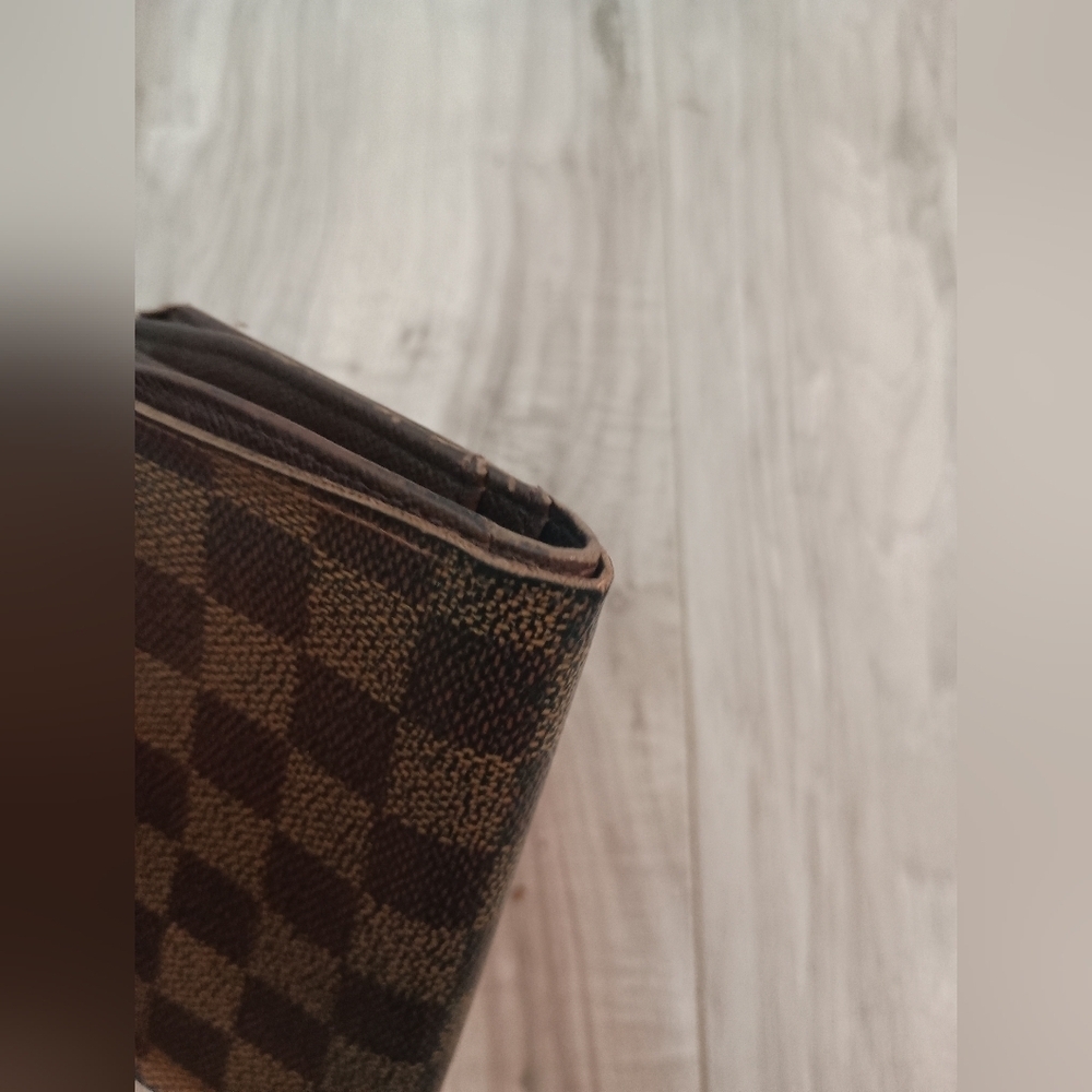 Auth Louis Vuitton LV Damier Vienois Wallet w/ Gold Fittings Canvas Brown - Picture 5 of 16